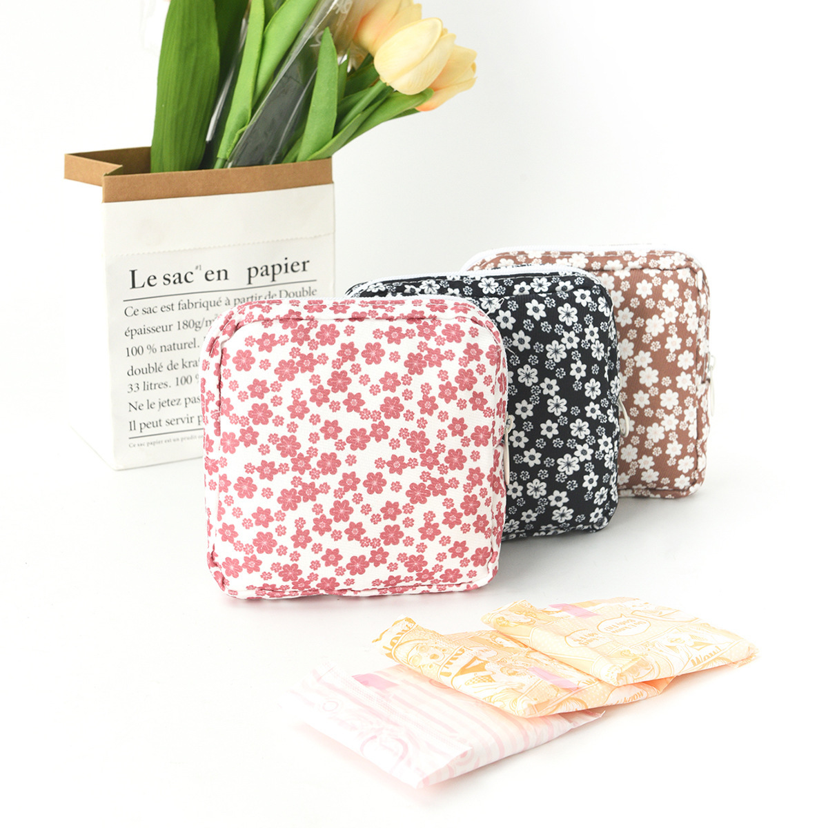 Cross-border Sanitary Napkin Storage Bag Auntie Napkin Girls' menstrual period monthly event bag large capacity portable lipstick coin purse