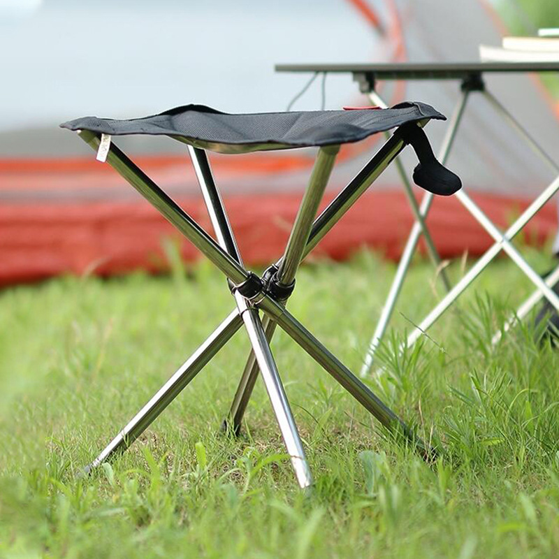 Picture of Factory wholesale outdoor retractable folding stool portable Mazar stool camping chair stainless steel folding fishing stool