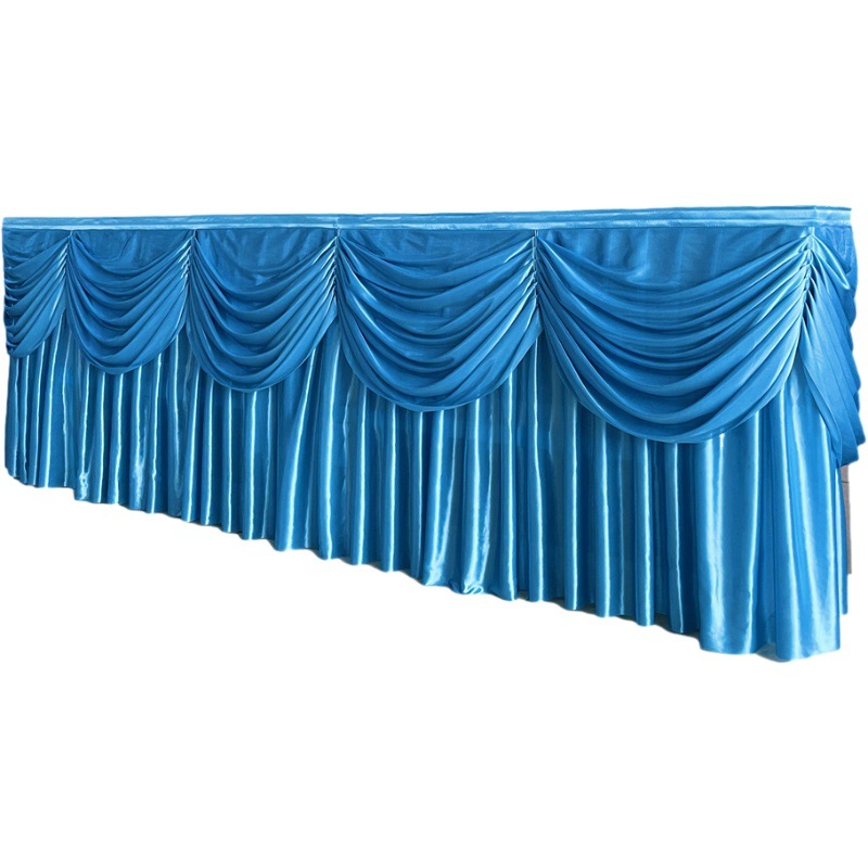 Ice Silk table skirt curtain head wedding cake table apron table skirt birthday signature table curtain head table circumference