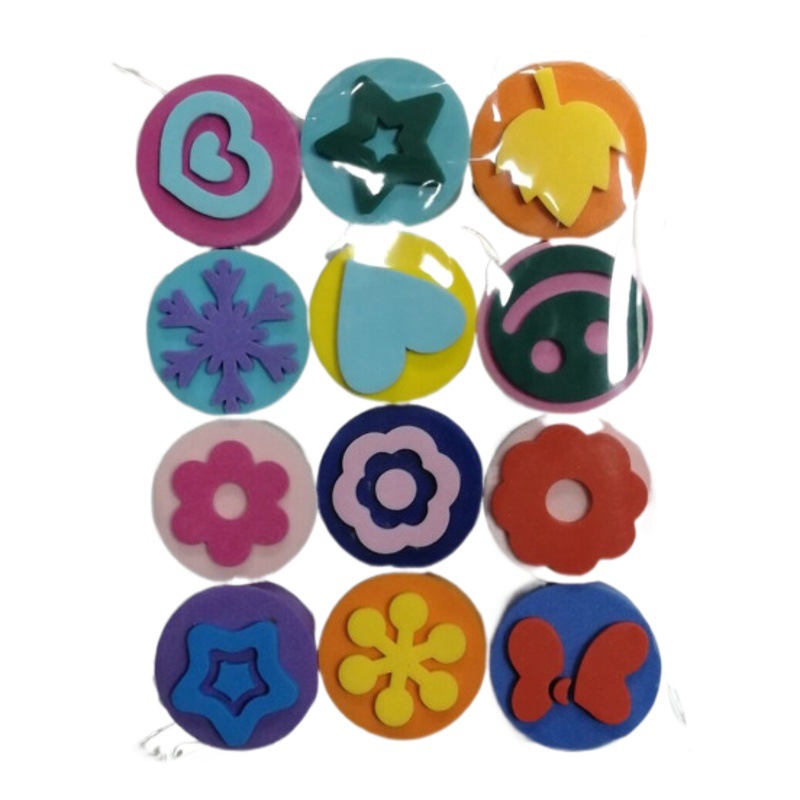 12 double-sided EVA seal Children DIY graffiti kindergarten early education painting tools art supplies wholesale