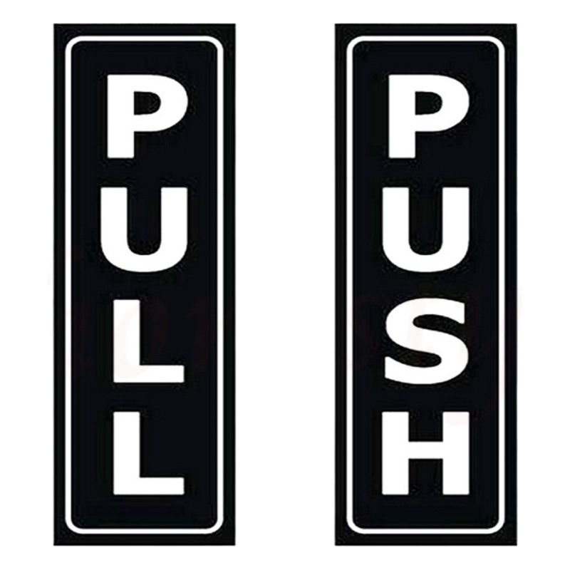 Wholesale Sliding Door English Creative Door Logo Stickers Set Selling Pull Push