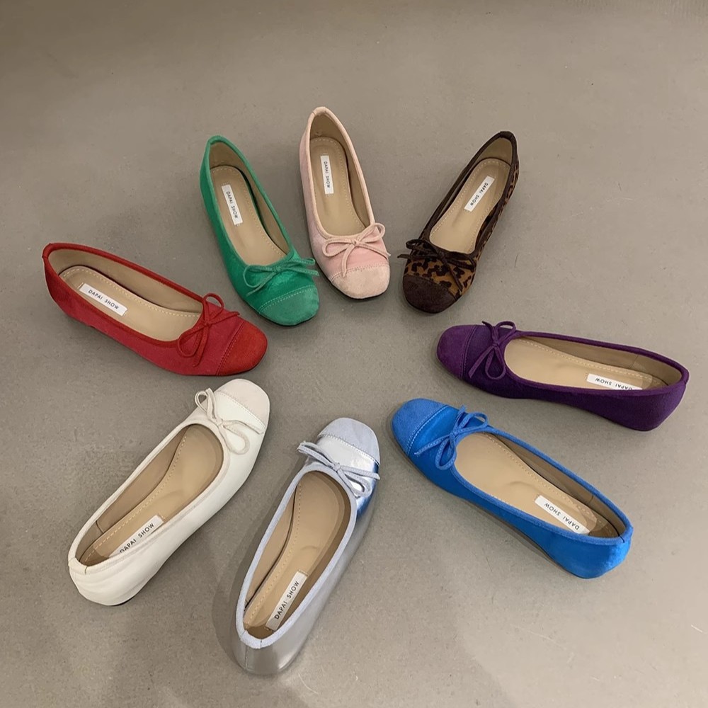 French Bow silver Shoes Women's Shoes Heightened Summer Candy Shoes Ballet Shoes Gentle Red Milk Shoes