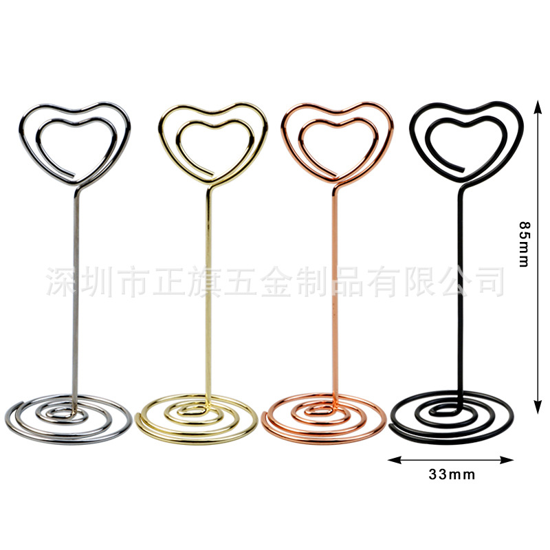 Picture of 85mm heart-shaped business card holder Peacock round wedding seat holder photo holder note holder number plate label message holder