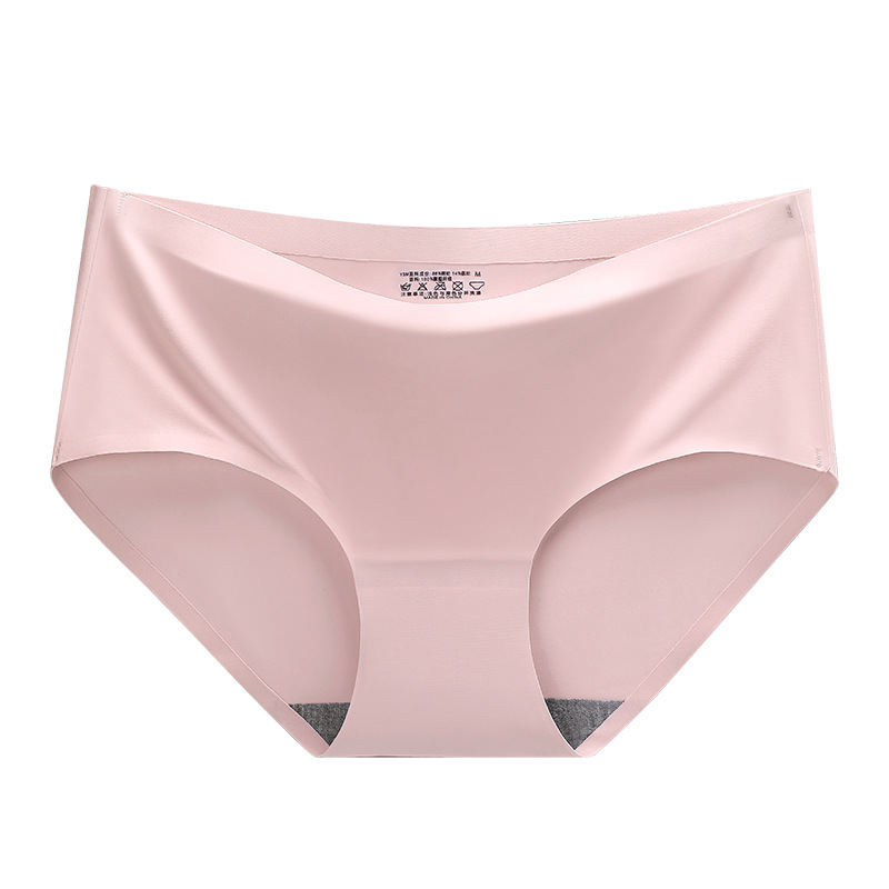 Picture of Explosions seamless one-piece ice silk underwear ladies breathable sexy mid-waist solid color girl briefs plus size manufacturers
