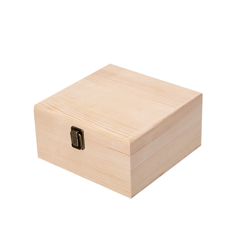 Picture of Accompanying Gift Wooden Box Vintage Storage Box with Lock Wedding Bridesmaid Best Man Gift Box Empty Box Storage Box Customizable