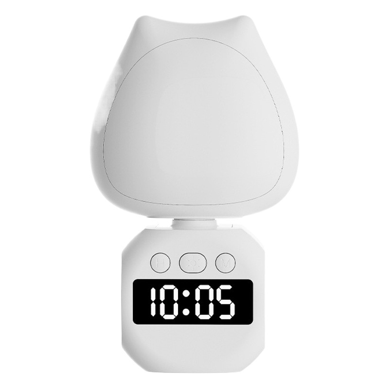 [Seven-color adjustable] 350-degree rotating eye protection intelligent voice control with clock display night light plug-in dual-use