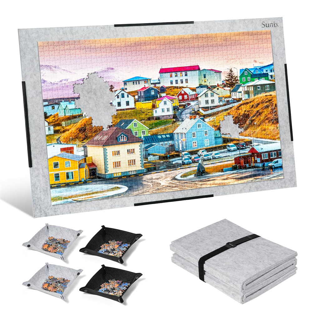 Cross-Border Supply Foldable Felt Board Puzzle Mat Foldable Non-Slip Thickened Felt Puzzle Board