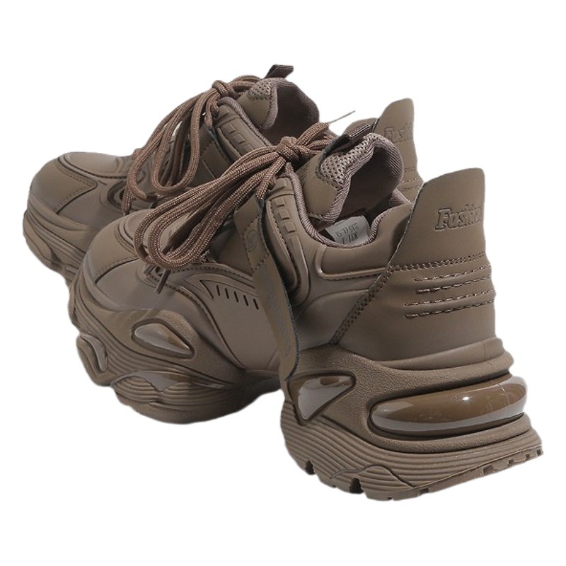 Thick-soled daddy shoes for women 2023 autumn and winter New American retro lightweight small hidden height increasing casual sports shoes