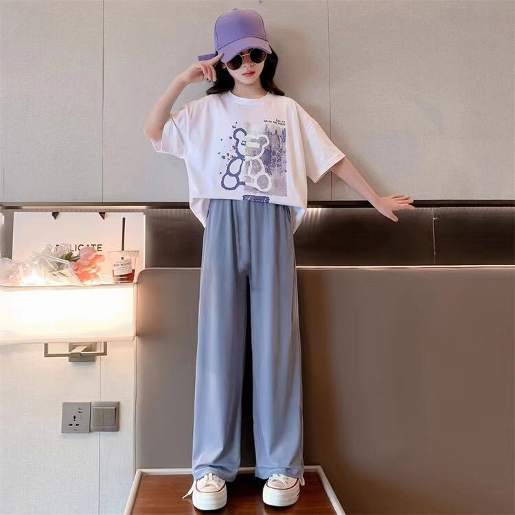 Picture of Girls Short-Sleeved T-Shirt Suit Summer 2025 New Girls Clothes Kidsren Summer Girls Clothes Girls Big Kidsren Summer Clothes