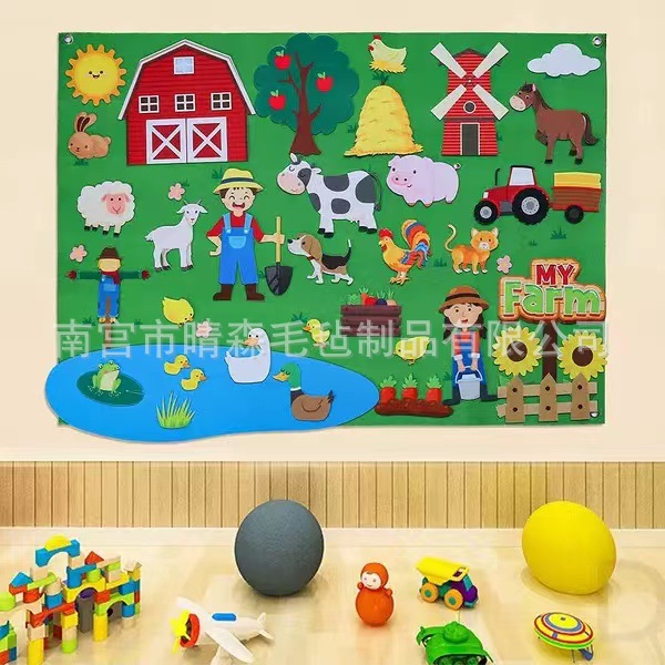 Felt Busy Board Children's Educational Science Toys Learning Board Infant Action Training Educational Board Creative