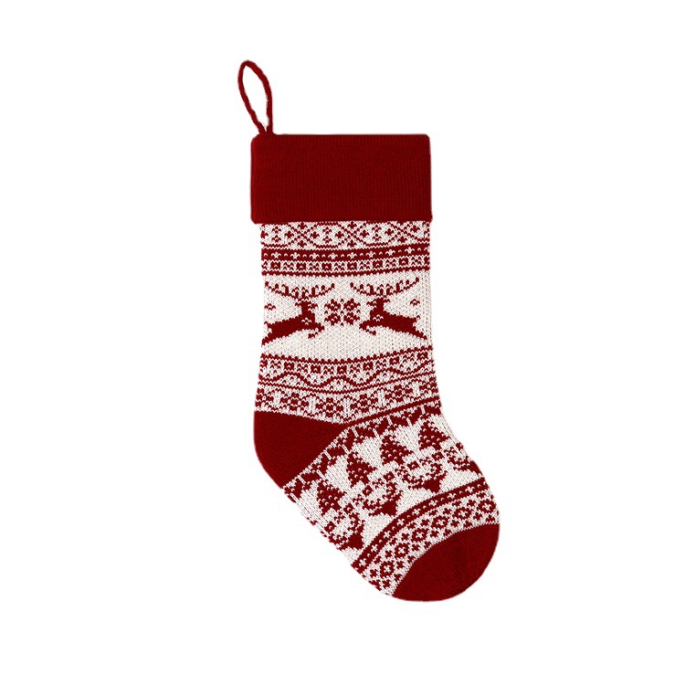 Picture of Amazon Cross-border New European and American Jacquard Wool Gift Bag Christmas Decoration Christmas Gift Bag Knitted Christmas Stocking