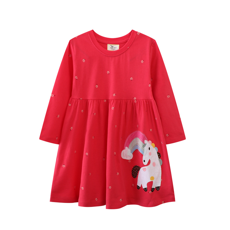 Picture of European and American Girls dress Long Sleeve Girls Princess Skirt Children's Cute Knitted Spring Skirt Distribution
