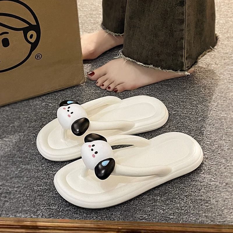 Summer Flip Flops New Flat Bottom Cute Puppy Slippers Women's Flip Flops Outfit Sandals Sandals Wholesale