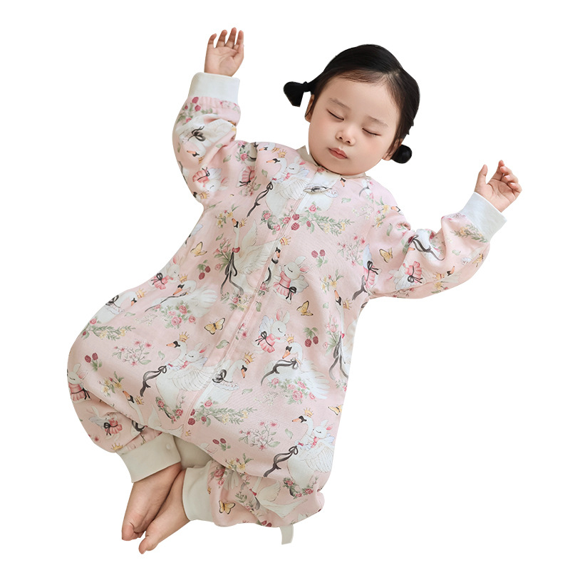 Picture of Cartoon Bamboo Cotton Gauze Sleeping Bag Baby Class a Summer Newborn Children's Home Clothes Baby Anti-Kick Quilt Breathable and Lightweight