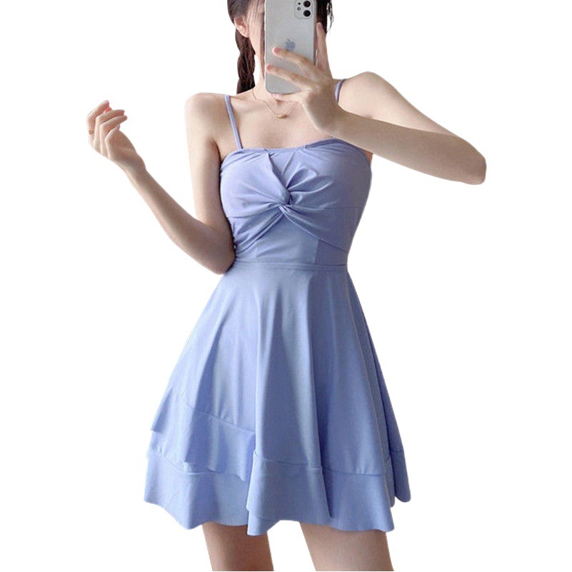 In stock swimsuit women's split skirt new conservative slimming winter hot spring fashion sense swimsuit three