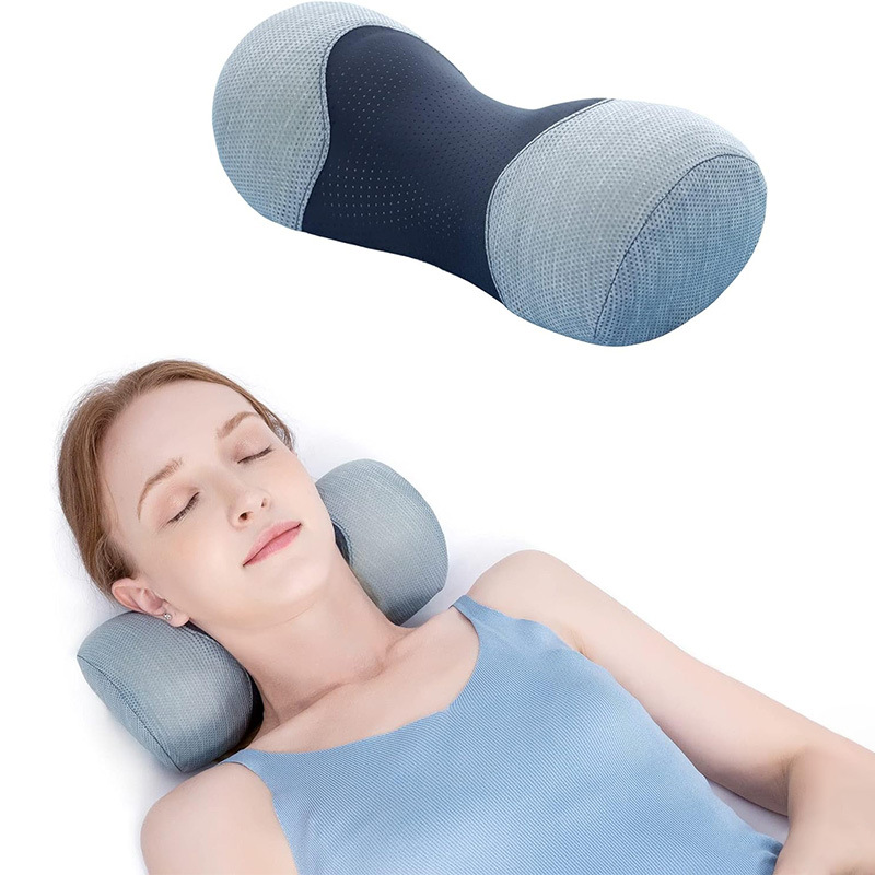 Cross-border cervical pillow reverse bow stretch pillow memory cotton pillow core cotton cover portable neck pillow cervical pillow wholesale