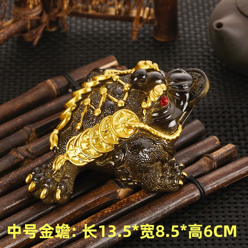 Picture of Crazy with the same money golden toad tea pet color can raise toad personality fruit litchi products tea table tea pet ornaments