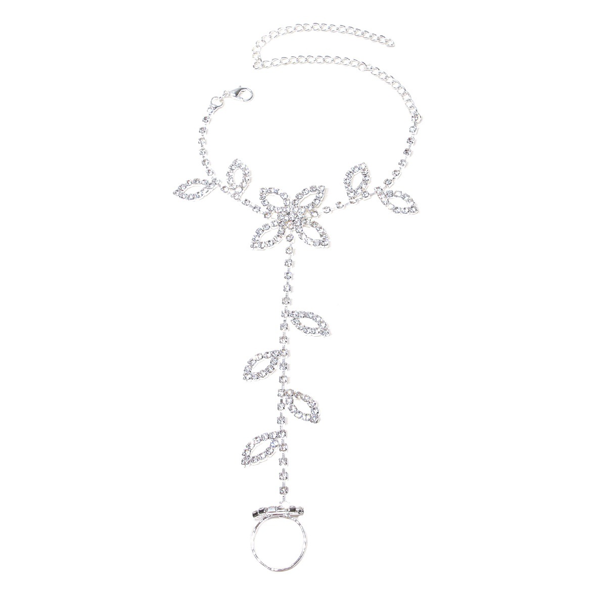 Europe and the United States cross-border hot selling rhinestone anklet fashion ins wind beach holiday even finger anklet ankle accessories women wholesale