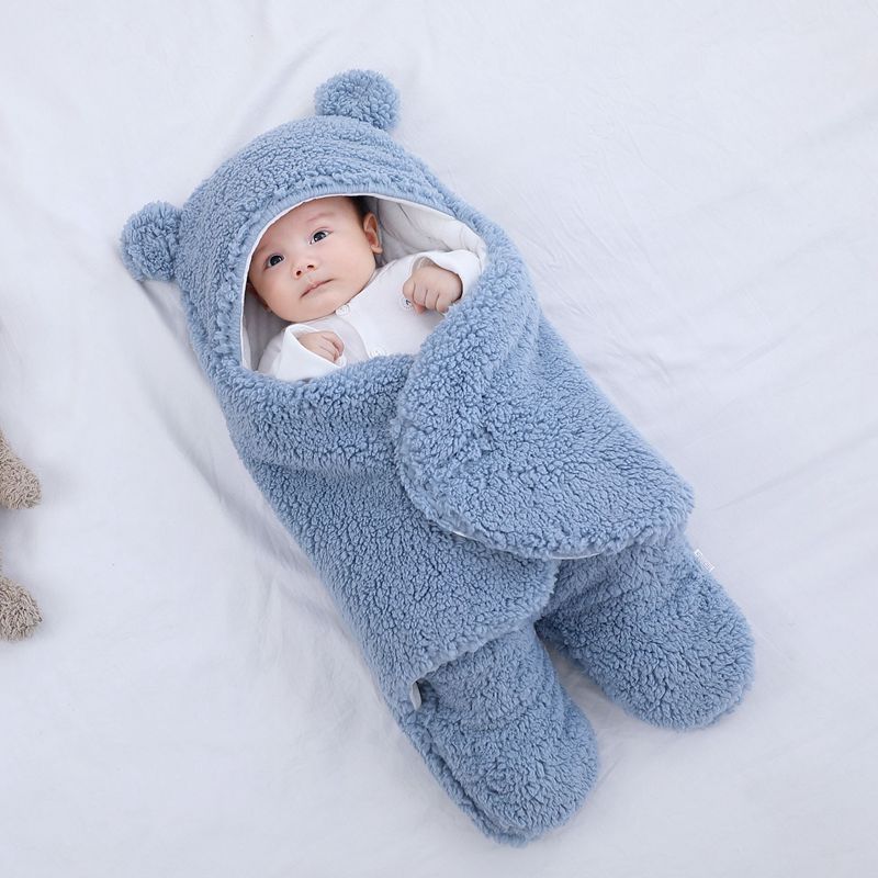 Picture of Coated Baby Newborn Baby Sleeping Bag Anti-Scare Swaddling Baby Supplies for Newborn Baby in Autumn and Winter