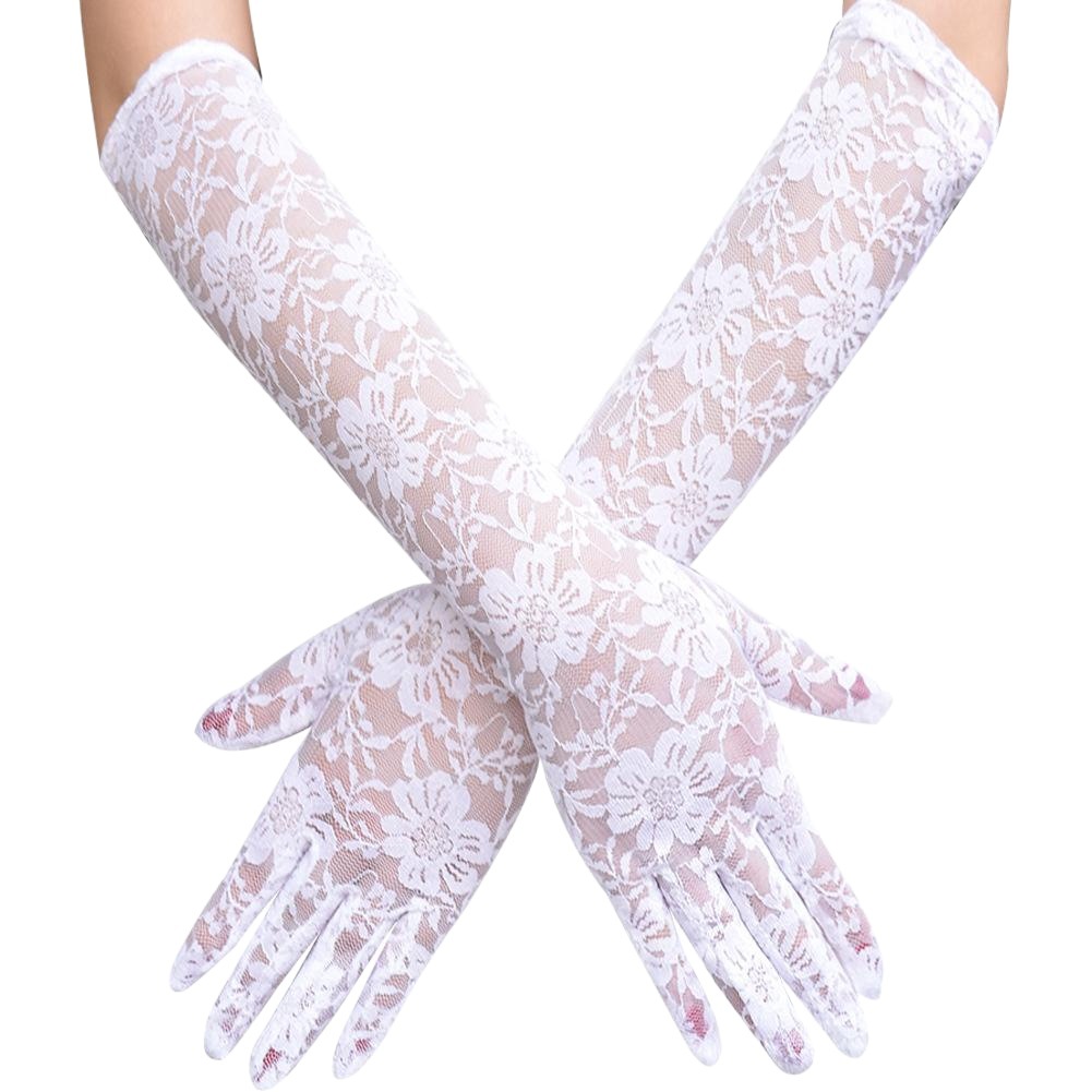 Lace Sun Protection Gloves, Long Driving Sun Protection Uv Protection Gloves, Sexy Lace Wedding Dress Gloves Accessories