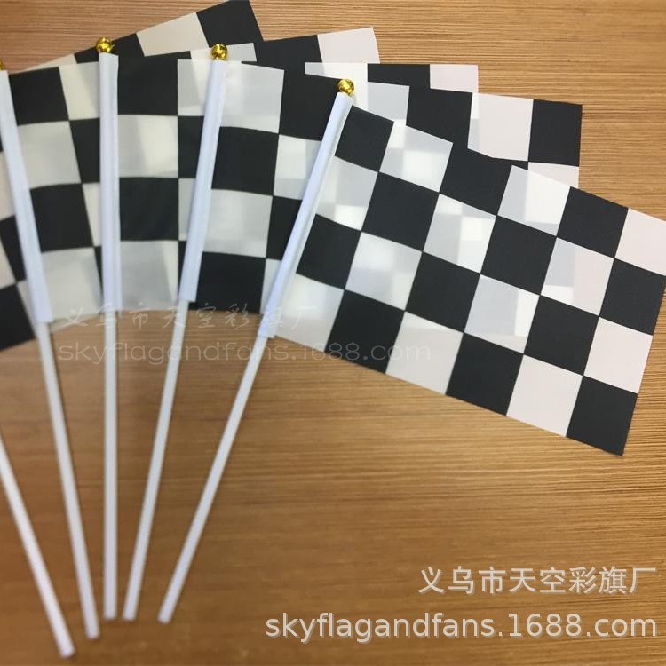 Picture of In stock F1 racing flag No. 8 black and white plaid racing hand Flag black and white plaid racing flag black and white plaid end flag