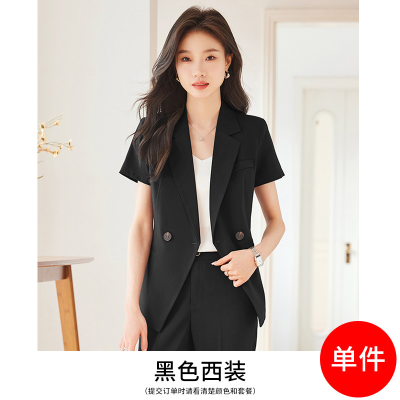 Picture of Black suit jacket women's thin short-sleeved elegant summer new business wear suit women's formal wear work suit