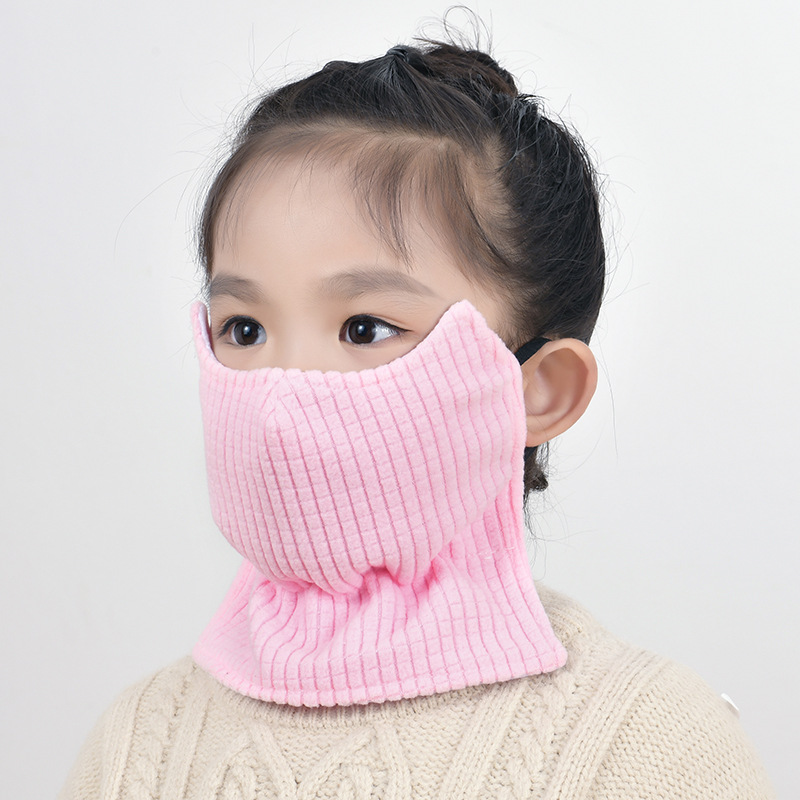 Picture of Children's Mask Warm Cold-proof Windproof Autumn and Winter Girls Fashion Baby Thickened Neck Protection Ventilating Mask Washable