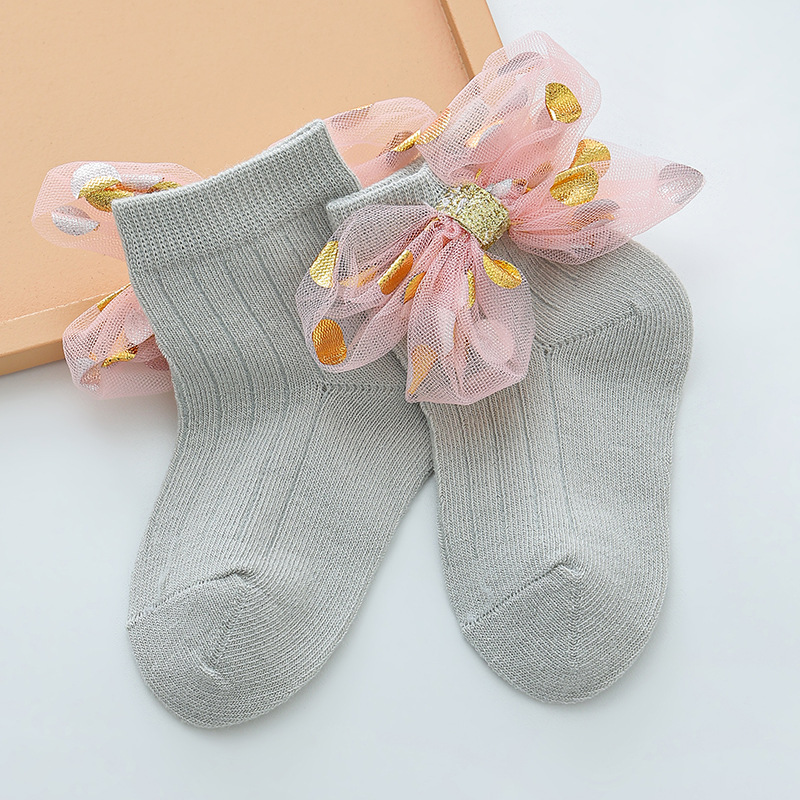Picture of 23 new baby girl socks Western style girls lace socks lace baby Princess socks bow children dance socks