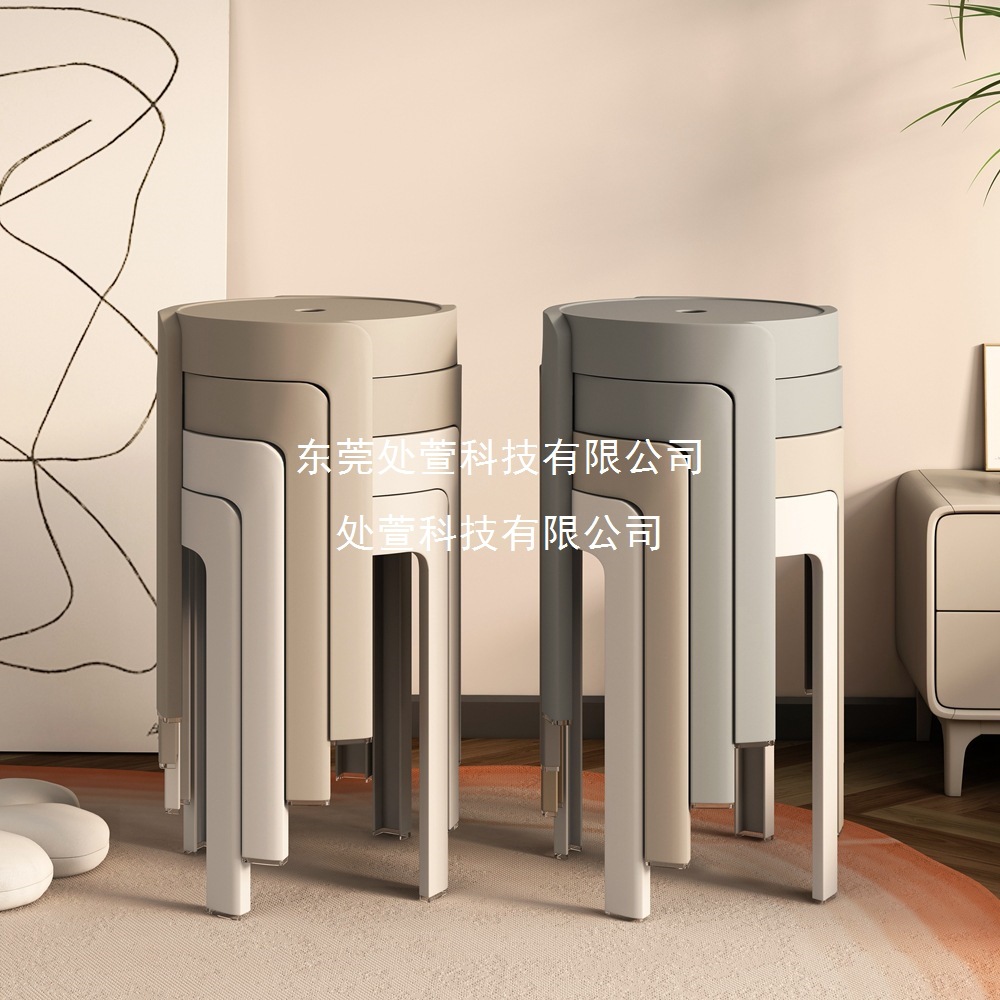 Thickened plastic stools can be stacked at home, stacked dining tables, benches, comfortable chairs, windmill stools, rubber round stools
