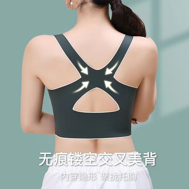 Picture of Cross Side Buckle Paramilis Sports Bra Outer Wear Yoga Sports Vest Traceless Push-up Beauty Back Correction Underwear for Women