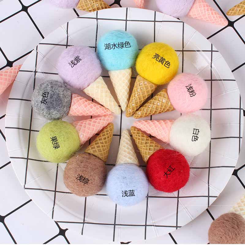 Supply of Wool Felt Poke Colorful Ice Cream Cone Finished Christmas Tree Garland Bouquet Kidsren's Photography Props
