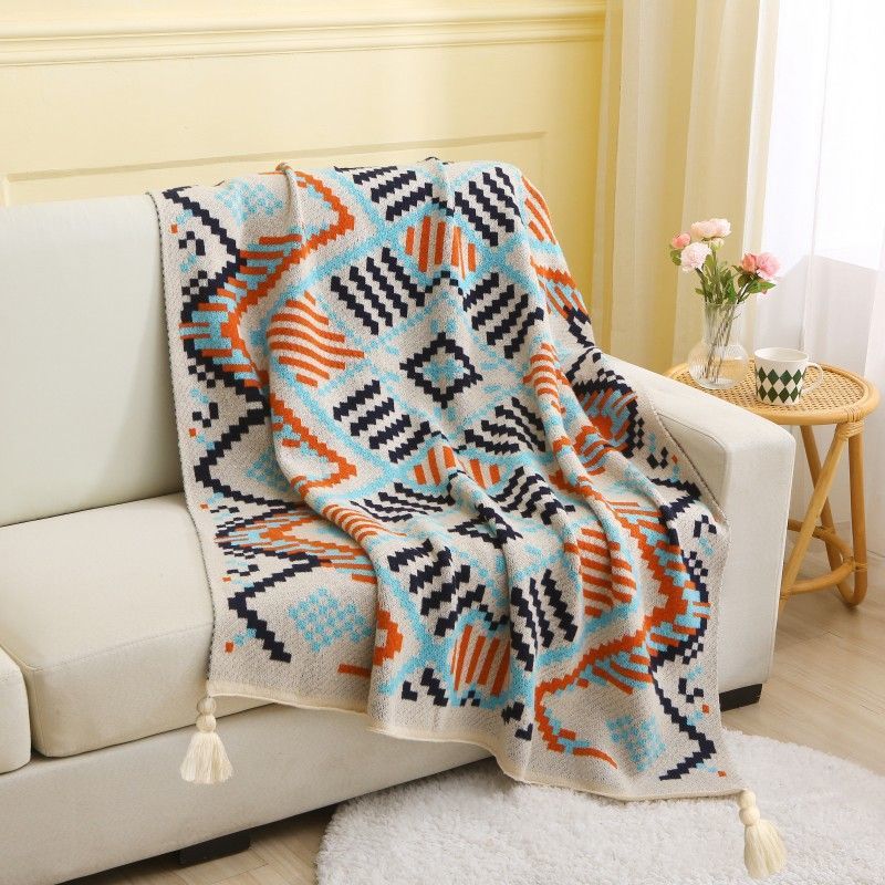 Bohemian Scandinavian Style Office Air-Conditioning Blanket Knitted Blanket Leg Blanket Shawl Dormitory Nap Small Blanket Thick