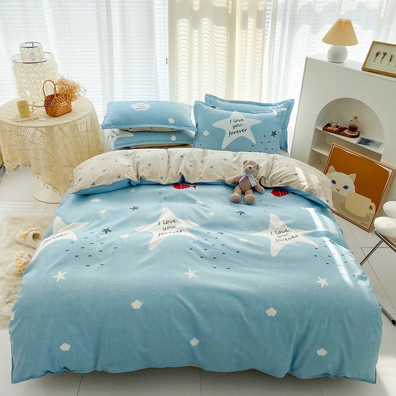 Picture of Four-Piece Brushed Skin-Friendly Thickened Duvet Cover Set, Student Dormitory Three-Piece Quilt Set, Suitable for All Seasons, Internet Celebrity Hot Item