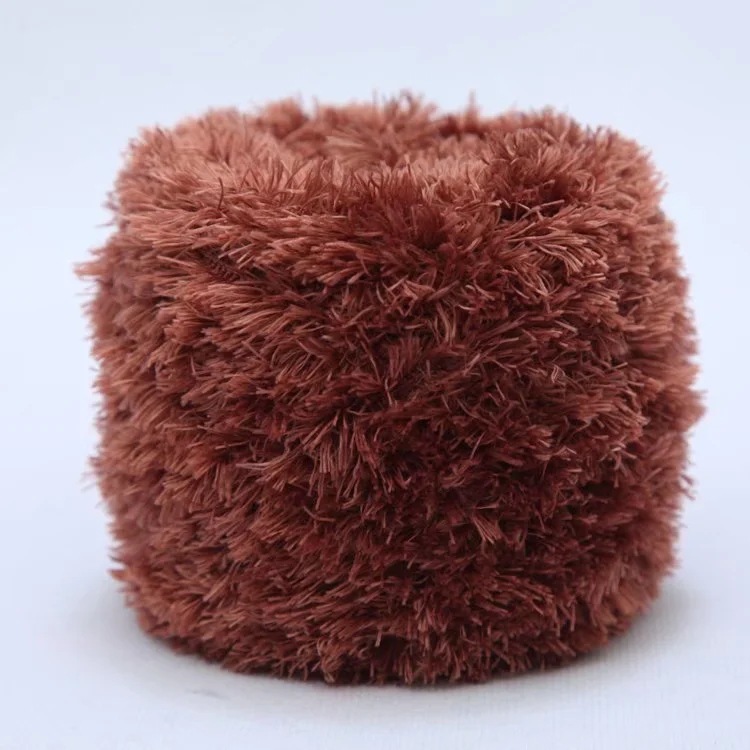 Picture of Crystal Coral Velvet Thick Thread Imitation Fur Scarf Hat Baby Baby Thread Hand-Knitted Wool Ball