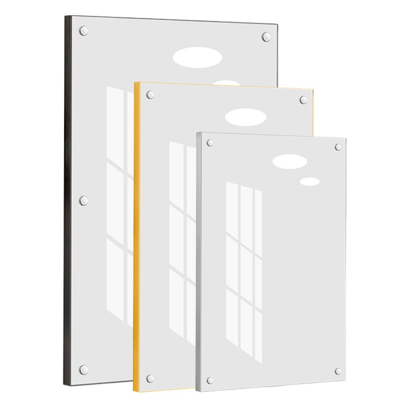 Acrylic a4 photo frame wall-mounted magnetic poster frame simple business aluminum alloy display board advertising a3 frameless frame