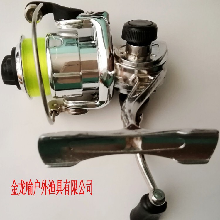 Factory wholesale fishing line wheel hand-cranked mini 100 type metal body ultra small spinning wheel regular feet fishing rod