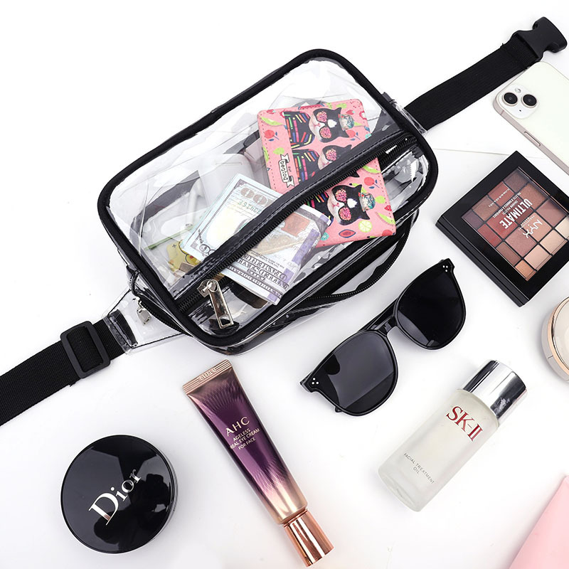 Picture of Cross-border Hot Selling PVC Transparent Waist Bag Creative Outdoor Sports Waterproof Waist Bag Wash Bag Visual Portable Storage Bag
