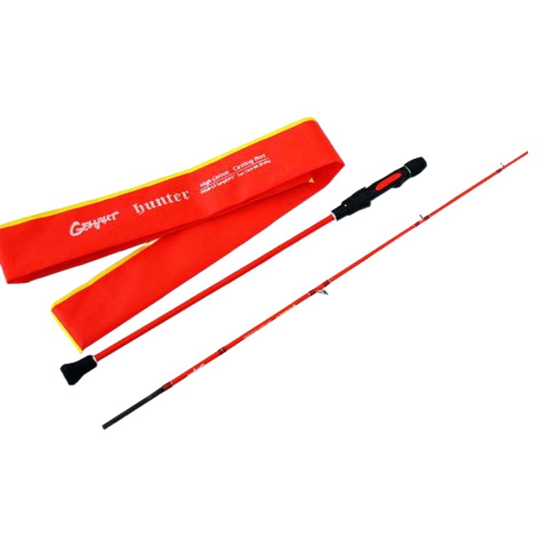 Weihai manufacturers wholesale red devils solid slightly sub-rod gun straight handle fishing rod light slow swing iron rod
