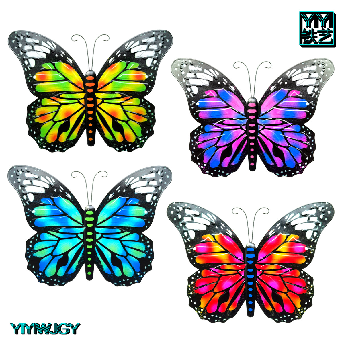 2021 butterfly wall hanging new product shelf home craft gift wall decoration iron pendant decoration indoor and outdoor
