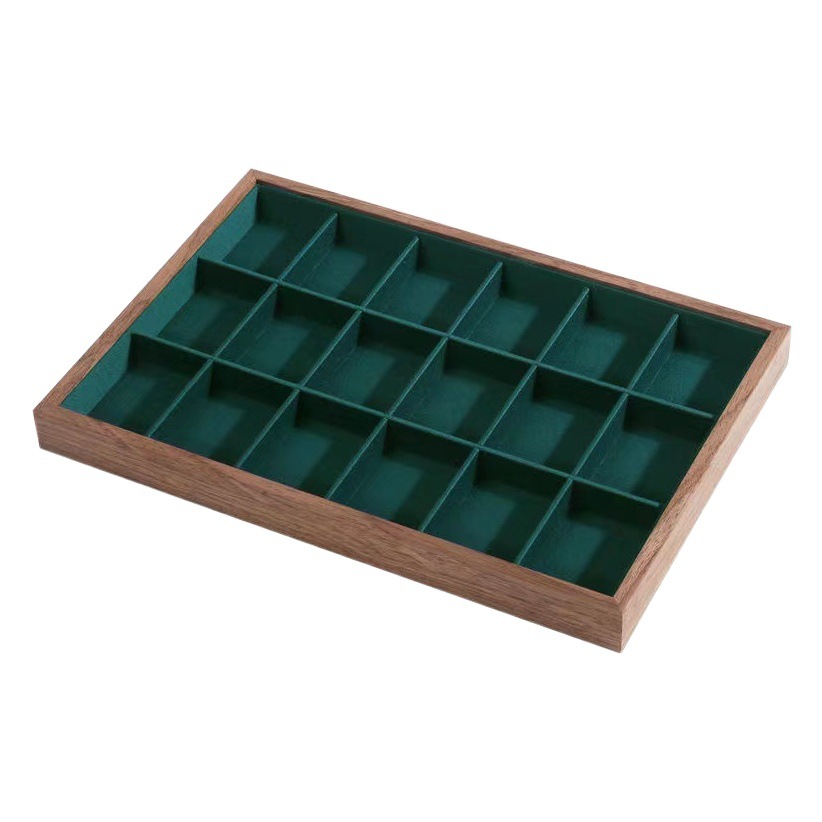 Walnut Grain Jewelry Storage Box Ring Tray Earrings Earrings Necklace See Pallet Jewelry Bracelet Display