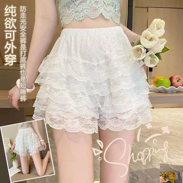 Safety pants women's anti-exposure jk lace summer thin non-curling all-matching loose safety bottoming shorts