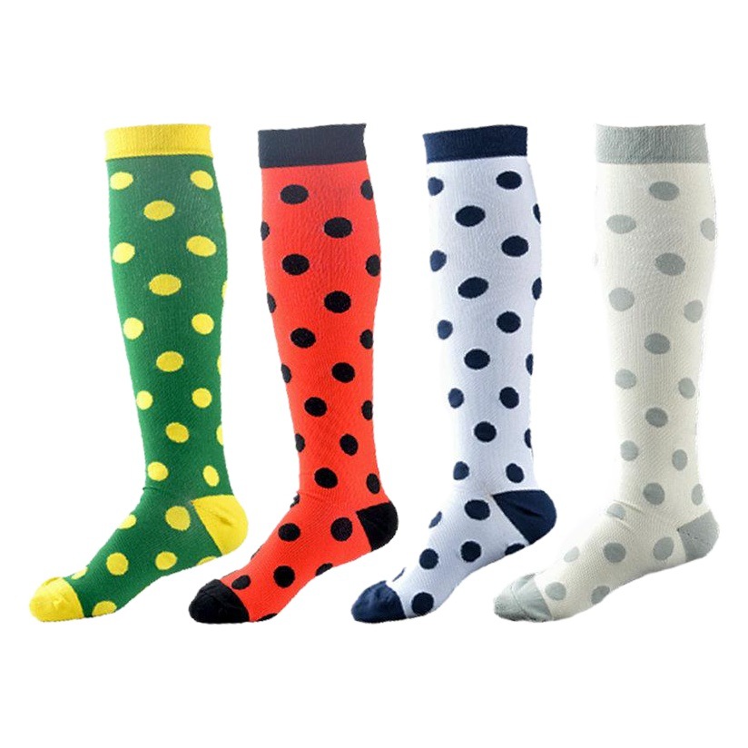 Cross-border source outdoor sports compression socks women's color long compression socks running elastic calf marathon riding