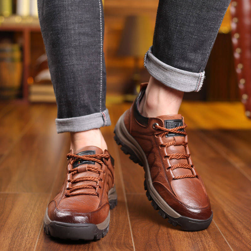 Picture of Cross-border foreign trade plus size men's shoes 2025 new British casual shoes men's non-slip outdoor hiking shoes leather shoes men