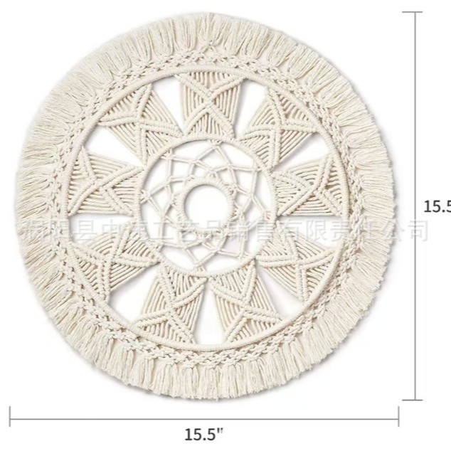 Wall Hanging Woven Tapestry Wall Art Wreath Bohemian Chic Home Decoration Mandala for Living Room