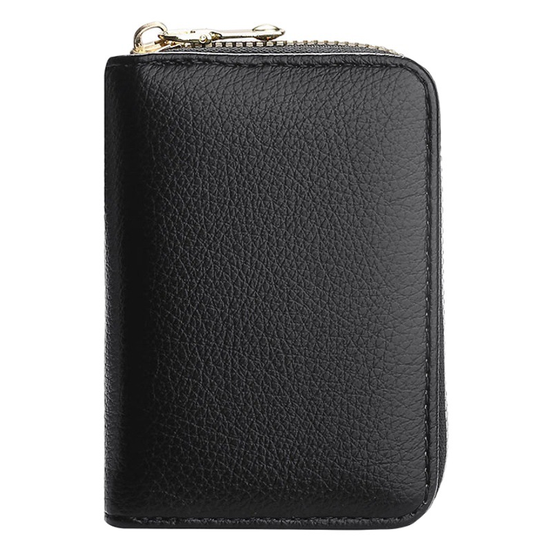 Anti-degaussing card holder men and women zipper multi-card bank ID card holder large capacity driving license small card holder wallet