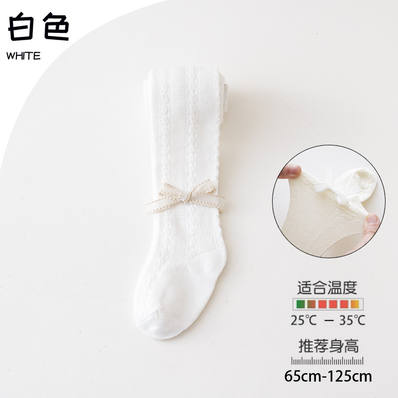 Picture of Summer mesh pantyhose girls leggings Princess wind lace bow breathable anti-mosquito children's pantyhose wholesale
