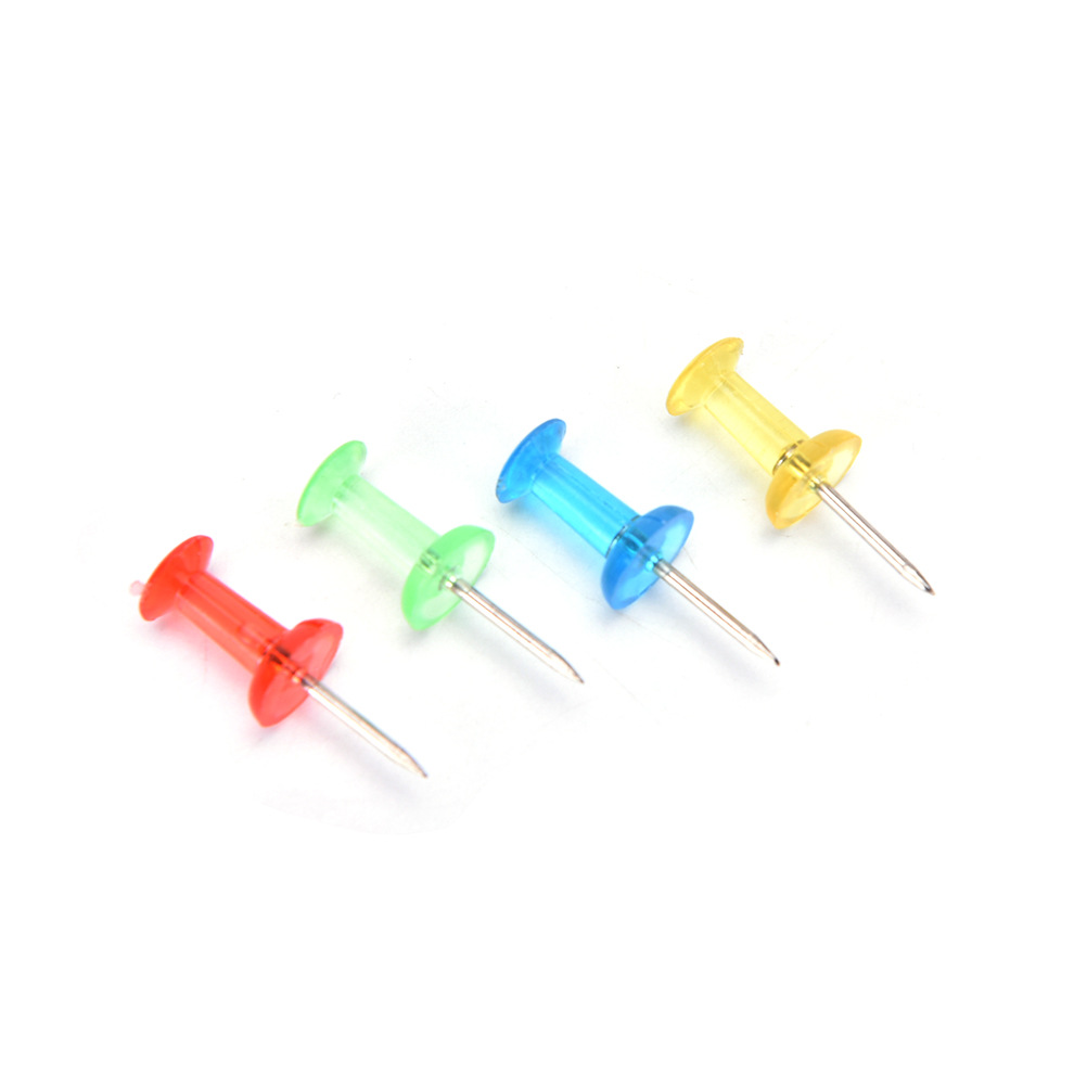 Picture of Color transparent I-shaped nail tack painting Cork nail pin nail sketch press nail environmentally friendly plastic American pushpin