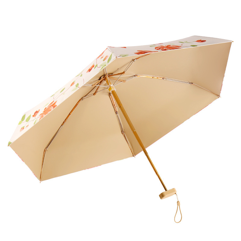 Picture of Noble Women's Bag Sun Umbrella Women's Sunny and Rainy High-value Super Sunscreen Ultraviolet Six-fold Sunshade Small Portable Foldable Umbrella