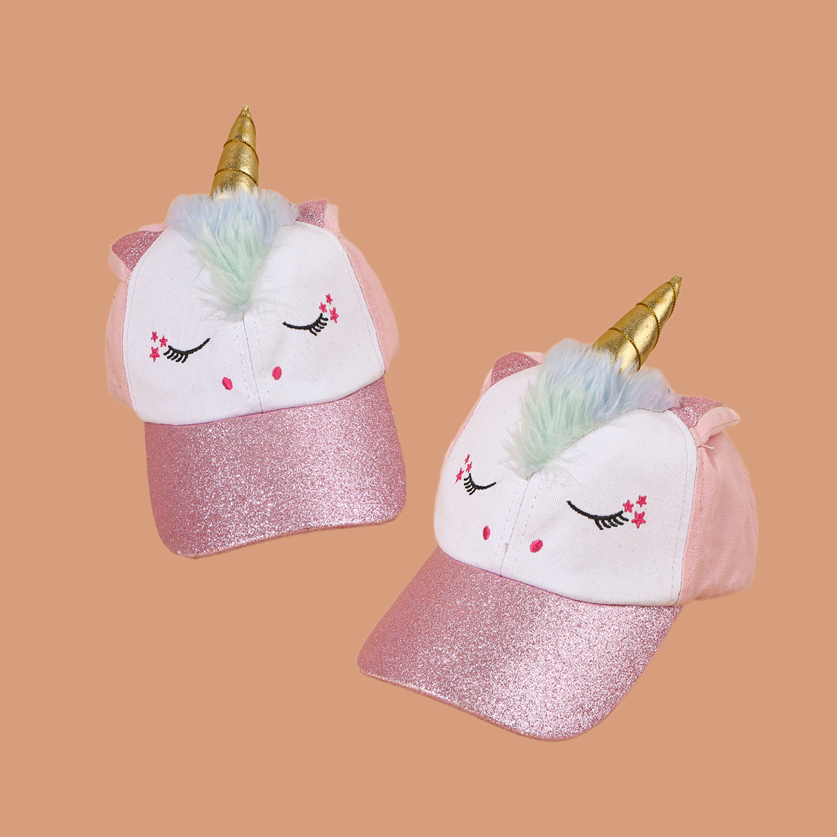 Picture of Korean Style Fashionable Sunshade Trendyy Peaked Cap Japanese Style Popular Kidsren's Hat Cute Unicorn Baseball Cap for Baby Girl