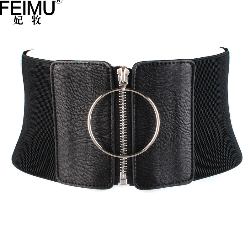 Picture of Belt Women's Ultra-wide Waist Seal Shirt Dress dress Decorative Simple All-match Korean-style Zipper Elastic Belt